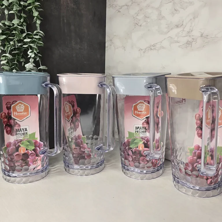 پارچ اکریلیک شفاف و مقاوم، مناسب سرو آب، شربت، آبمیوه و سایر نوشیدنی‌ها با طراحی زیبا و کاربردی
