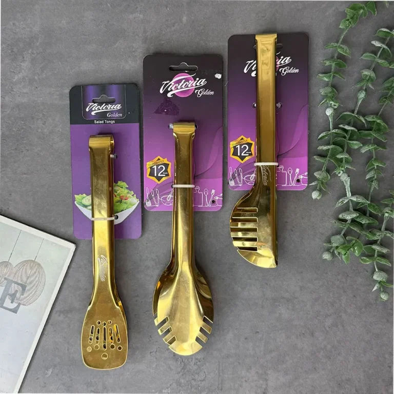 ست ابزار آشپزخانه ویکتوریا طلایی با طراحی مدرن و لوکس، مناسب استفاده روزمره و جهیزیه